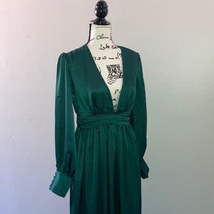 Satin green dress